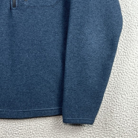 Simms Fishing Products Sweater Mens Small Blue 1/4 Zip Ribbed Chest Pocket - Picture 3 of 12